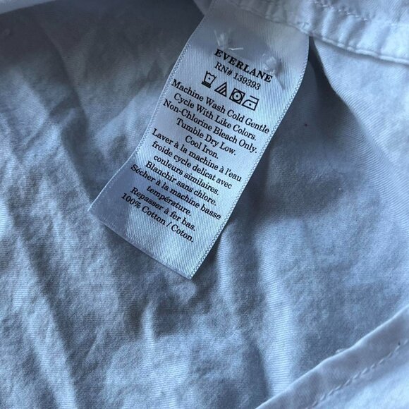 Everlane White Button Up Cotton shirt, Womens Size 12 Long Sleeve Shirt - Picture 5 of 7